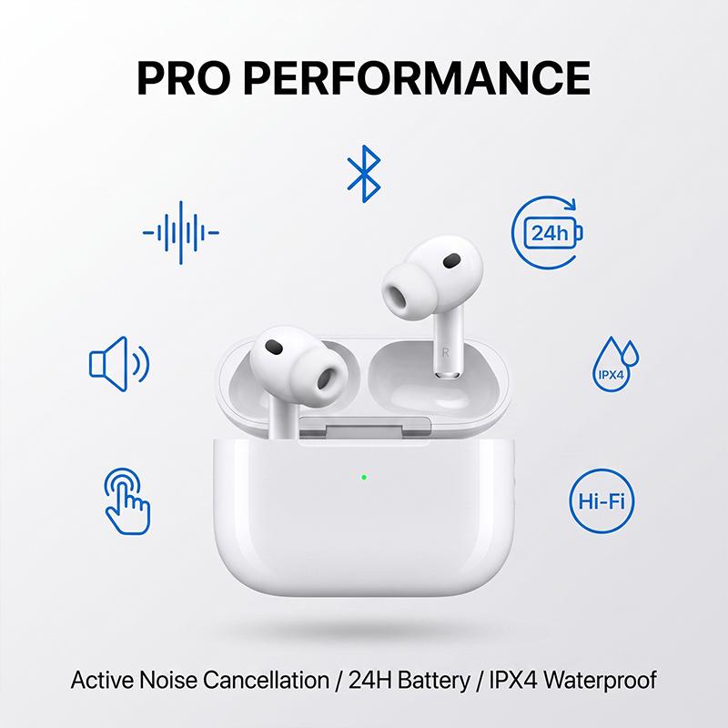 Air Pro 3 TWS Wireless Earbuds Perfect Fit 4 Sizes Silicone Tips Up To 6H Per Charge Clear Sound Noise Isolation In-ear Headphones
