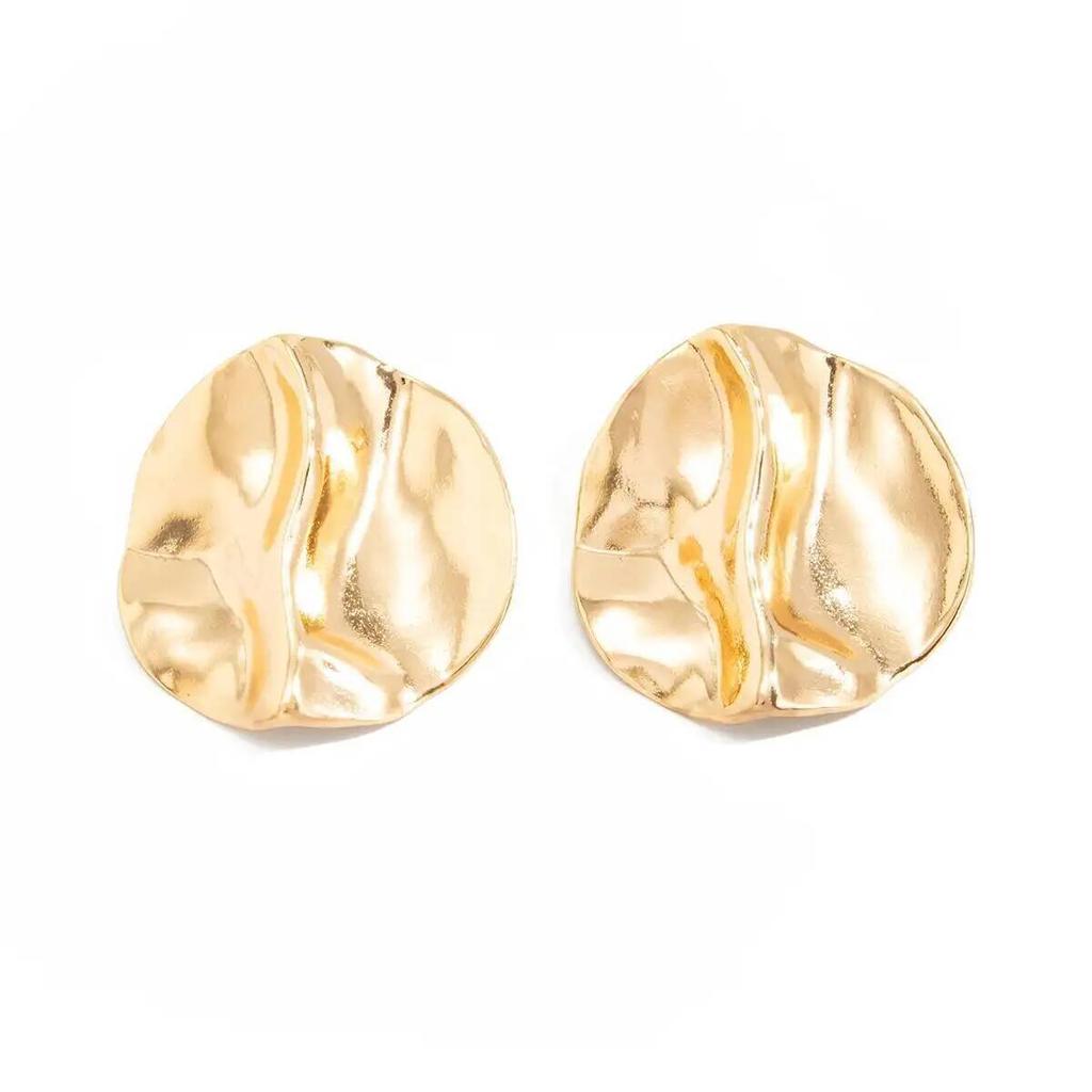 SHIXIN Orecchini Pendenti Ovali Grandi Pesanti in Metallo Esagerati da Donna Punk Gotico Colore Oro Geometrici Lisci Orecchini Statement Gioielli