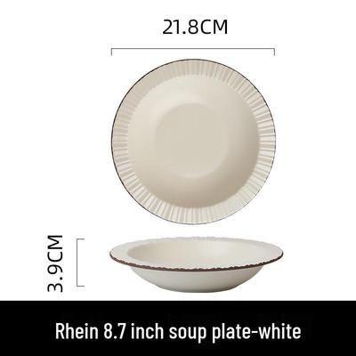 ZISIZ Rhine White Ceramic Deep Plate