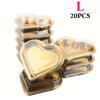 10/20/30 Pcs Food Container with Lids Heart Shaped Containers Reusable Dessert Box for Mother Valentine Wedding Birthday Fruit