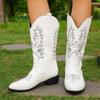 Bottes pour femme à mollet extra large Taille 12 Mode et polyvalentes Bottes western pour femme Bottes longues rétro pour femme Botas Para Mujer