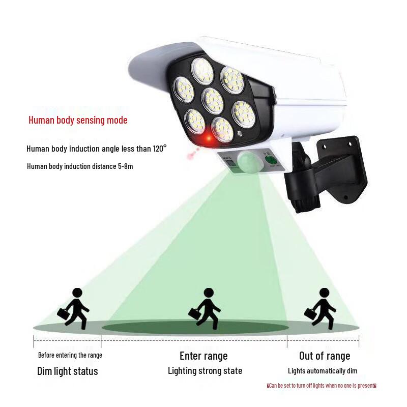 HBing Solar Motion Sensor Floodlight with Dummy Camera