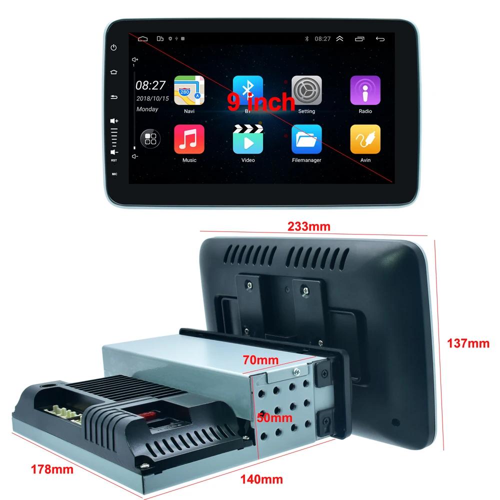 X-REAKO Android 12 8 Core 3G 32G Autoradio Carplay Auto 1 Din Autoradio 9/10 Zoll 360° Drehung Multimedia-Player GPS WIFI DSP