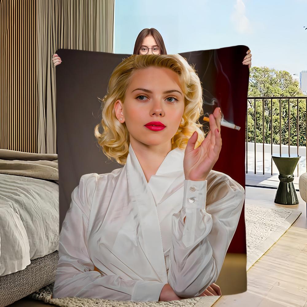 Actor S-Scarlett J-Johansson Blanket Flannel warm comfort soft plush blanket For Picnic Beds Sofas Homes And Bedrooms