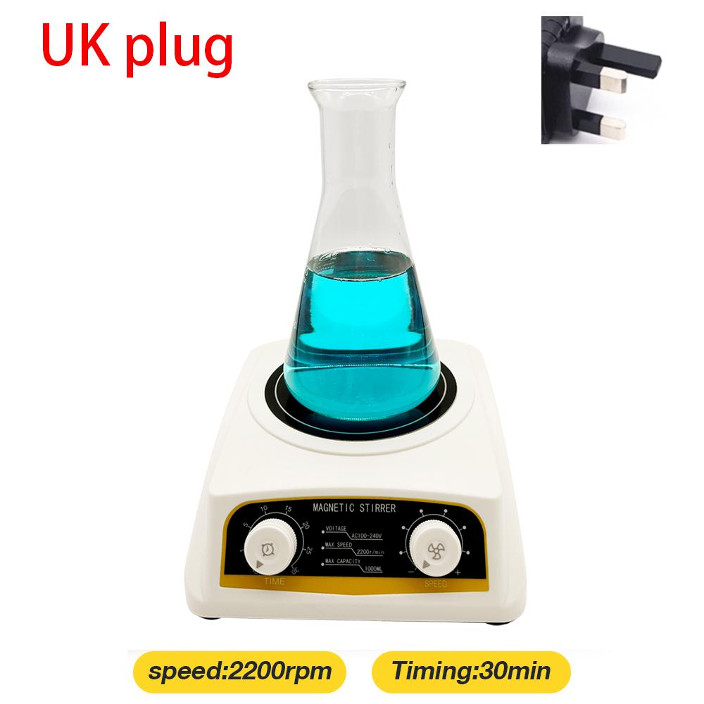 EU/UK/US Plug Electric Magnetic Stirrer with Timer 1L Magnetic Mixer 0-2200rpm Lab Stirrer Mini Stir Plate Stirring Machine
