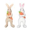 Easter Bunny Tree Toppers ,Stuffed Animal Toy Ornaments ,Decorating Plush Doll Spring Rabbit Hugged Carrot for Table Fireplace