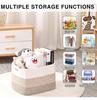 Rectangular Woven Storage Basket with Hollow Handles for Laundry and Toys