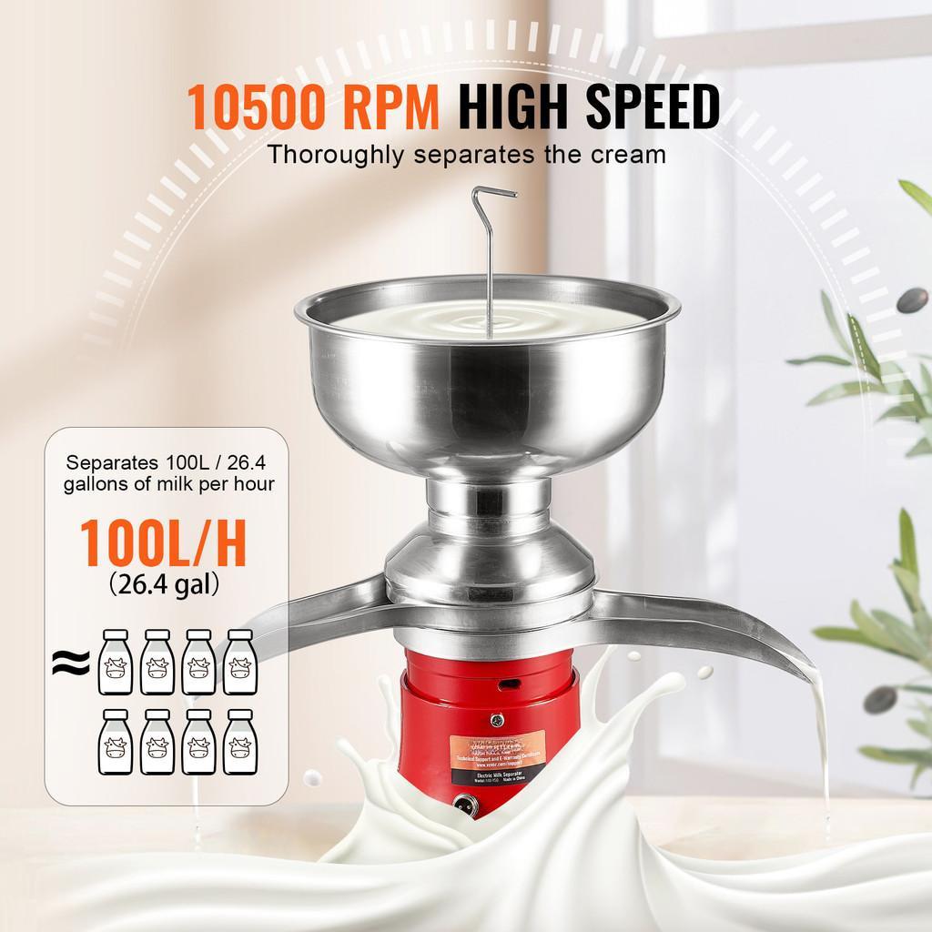 10500RPM Multifunctional Milk Cream Centrifugal Separator 304 Stainless Steel Electric Cream Separators Milk Skimmer