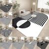 Black White Geometric Line Abstract Art Carpet Living Room Sofa Decor Kitchen Table Mat Leisure Room Nonslip Floormat Halloween