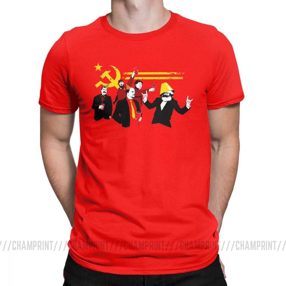 

The Communist Party Men T Shirt Russian Soviet Marx Lenin Stalin Mao Castro TShirts Socialism Humor Tees 100 Cotton Clothing S
