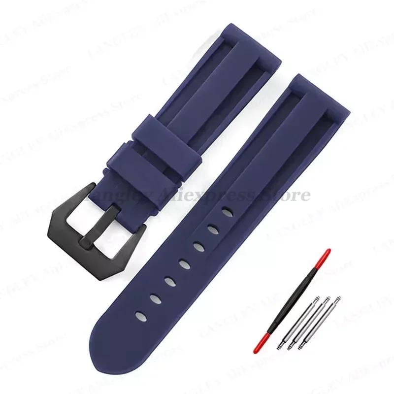 Rubber Watch Band 20mm 22mm 24mm 26mm for Panerai Strap Silicone Bracelet for Omega Mens Women Sport Band Replacement Wrist Band