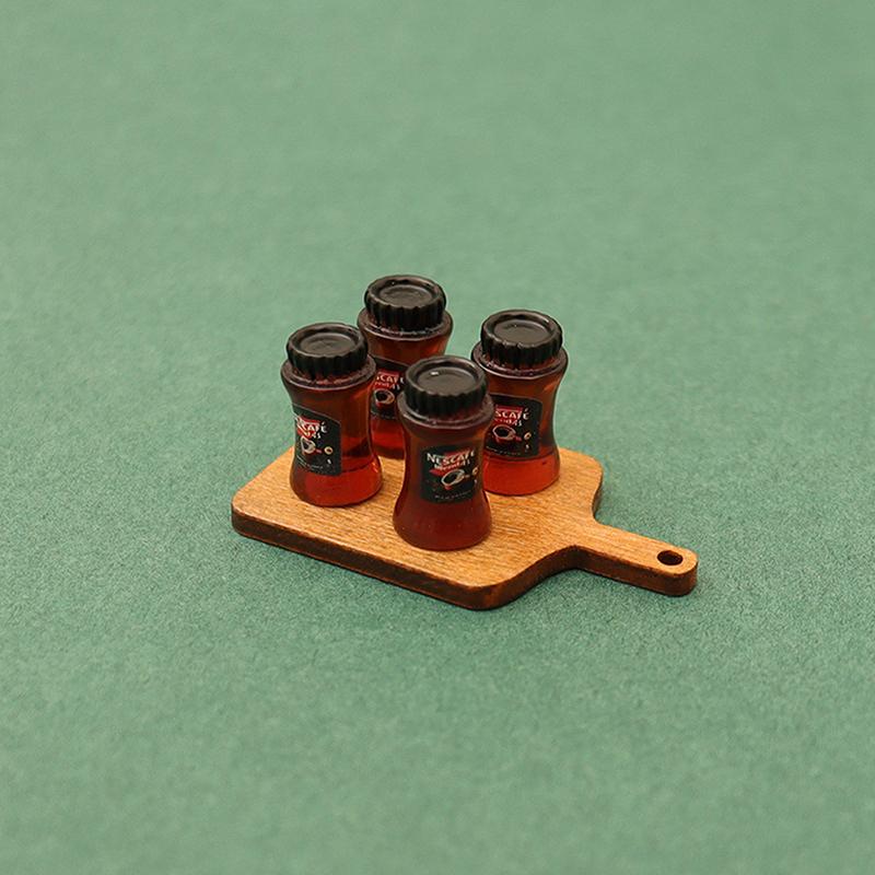 5Pcs/Lot Dollhouse Diy Accessories Miniature Coffee Can Bread Spread Fruit Sauce Jam Food Model Kitchen Decor Toy