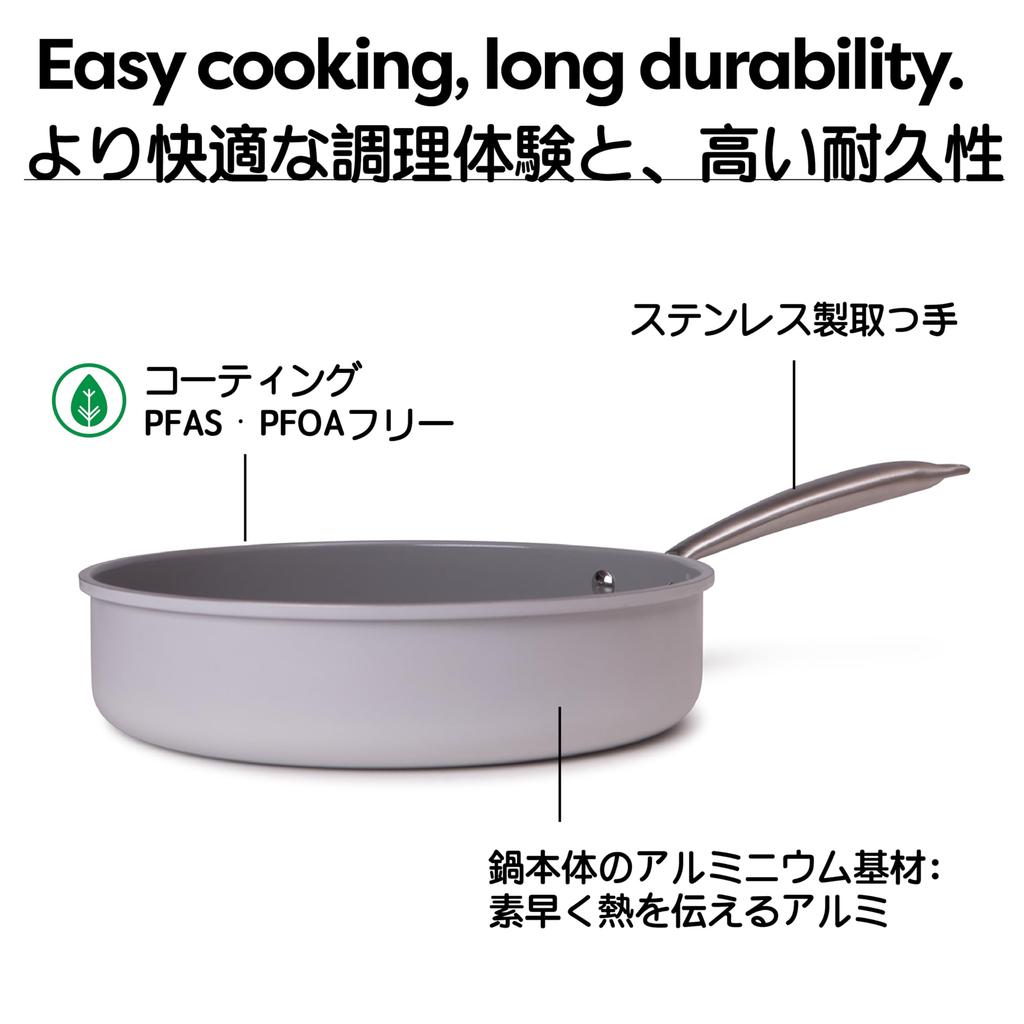 Deep Frying Pan, 26cm, with Lid. Suitable for Induction and Gas Stoves. PFOA and PFOS Free. Non-stick, Easy To Clean. High Heat Efficiency. Ideal for