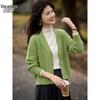 Women's V-Neck Knit Cardigan Sweater T54Z100