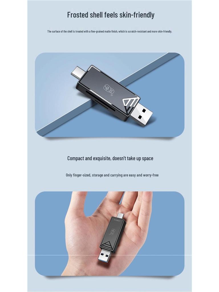 Kawuyu USB 3.0 Card Reader: SD/TF All-in-One High-Speed Converter, Type-C OTG for Phones and Computers
