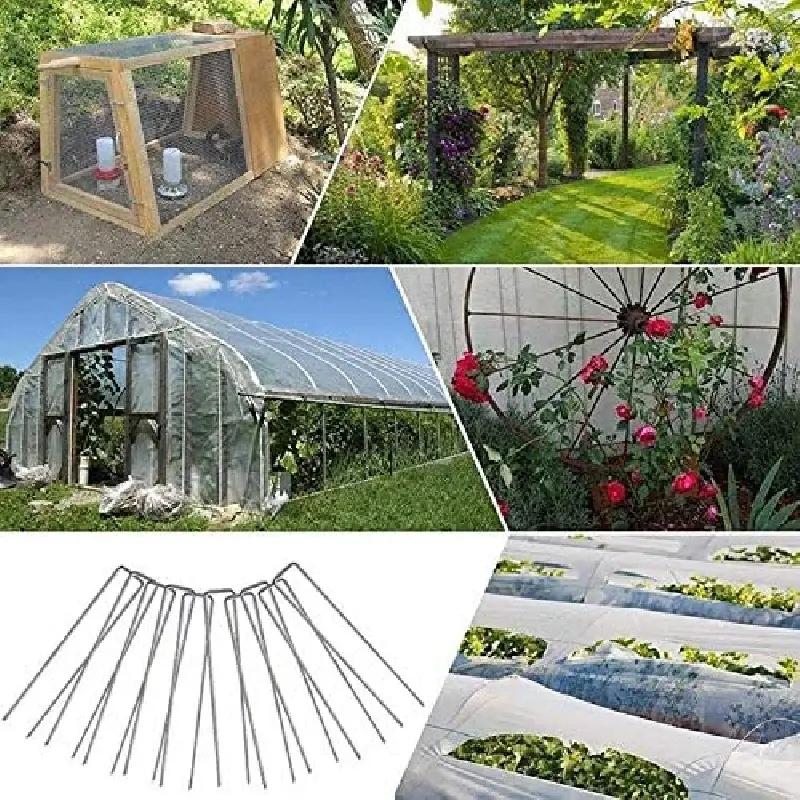 50pcs Landscape Staples, U-Shaped Garden Pins Garden Stakes Staples, Heavy Duty Yard Lawn Tent Stakes Securing Pegs For Weed Ba
