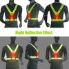 High Visibility Cycling Vests Adjustable LED Running Light  for Night Warning Work Fishing