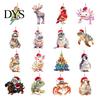 Year of 2026 Commemorative Keepsakes Christmas Animal Hanging Ornaments with Lanyard, Cute Double Sided Pendant Tree Accessories Santa Hat,