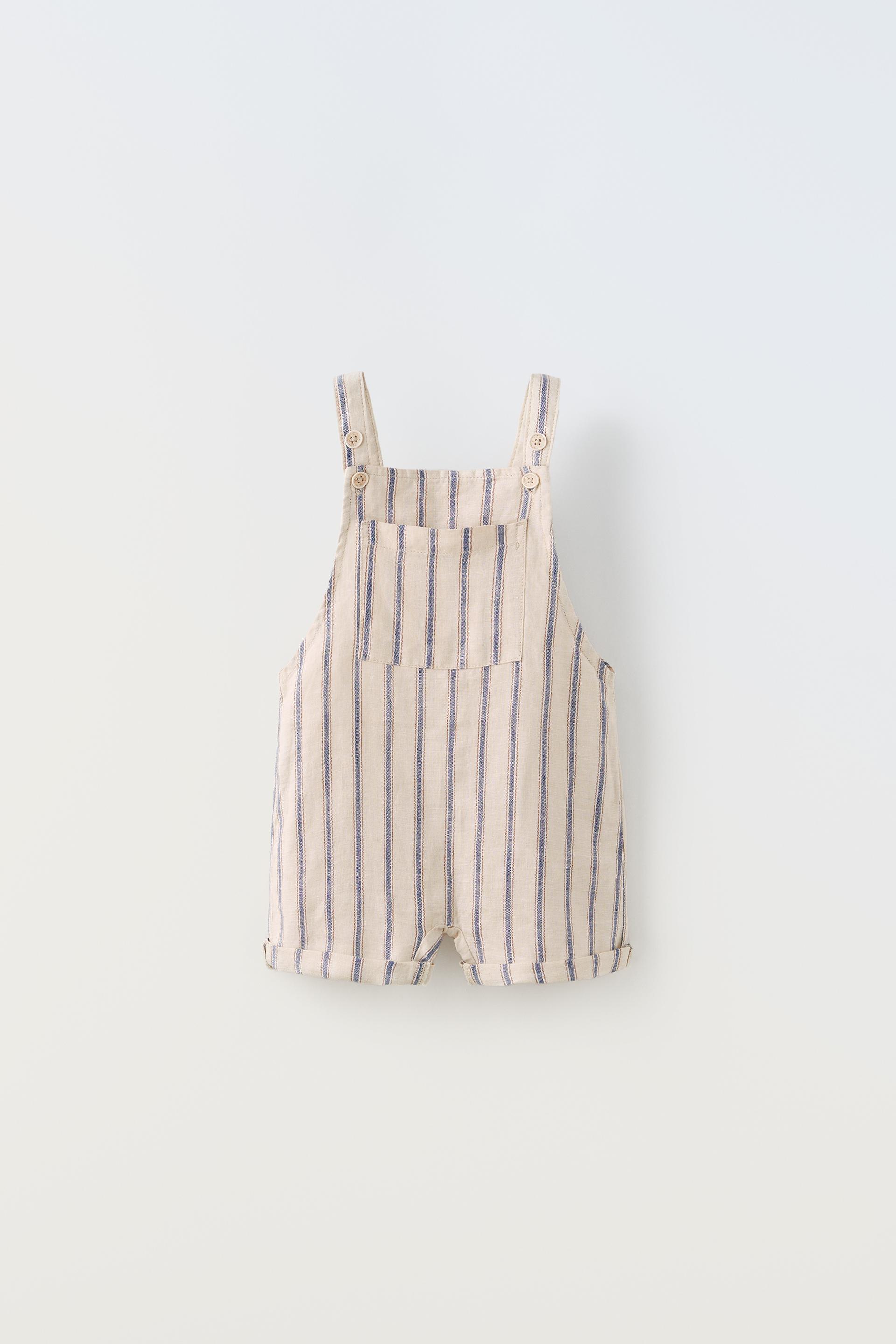 

Льняной комбинезон в полоску