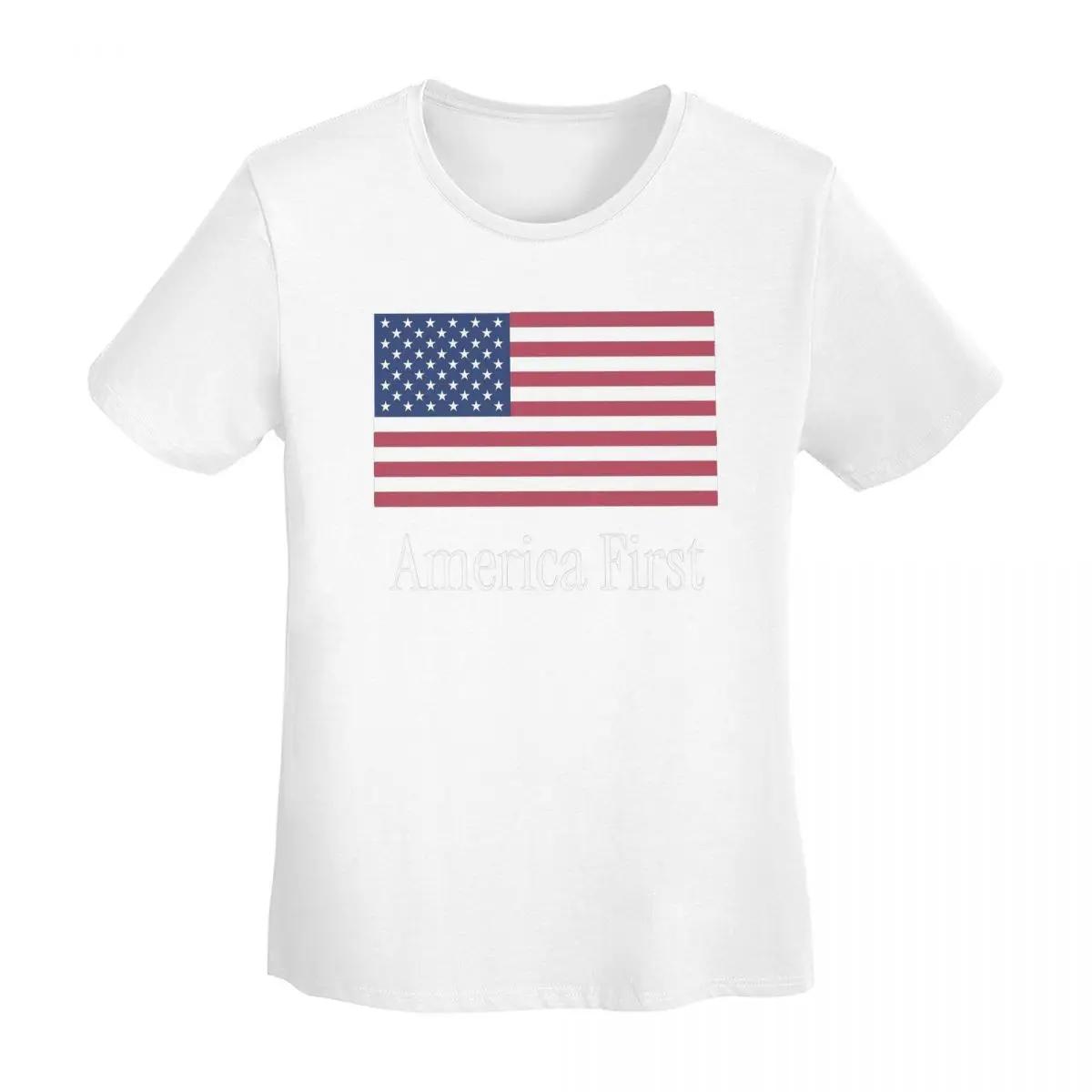 

USA American Flag TShirt Women Short Sleeve T Shirts Crew Neck Streetwear Cotton Summer Tees Streetwear S