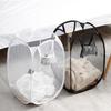 Extra-Large Pop-Up Mesh Laundry Basket with Handles - Foldable, Breathable Non-Woven Fabric Storage Organizer for Dirty Clothes