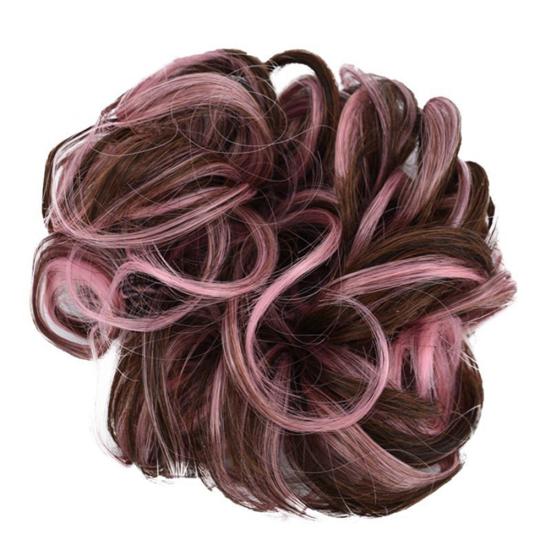 

Женские волосы наращивание пучка волнистые вьющиеся шиньоны парик грязный пончик шиньон