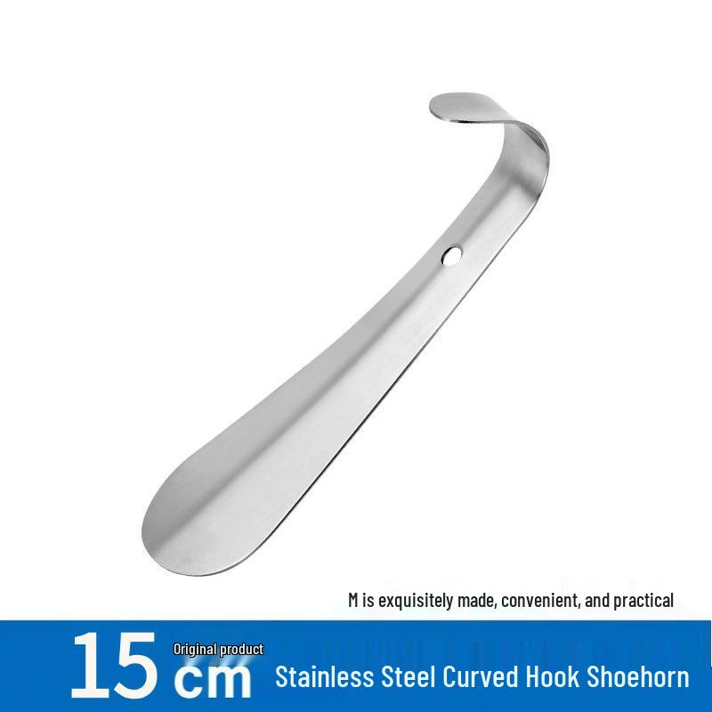 Extended Handle Stainless Steel Shoehorn for Elderly - Portable and Durable