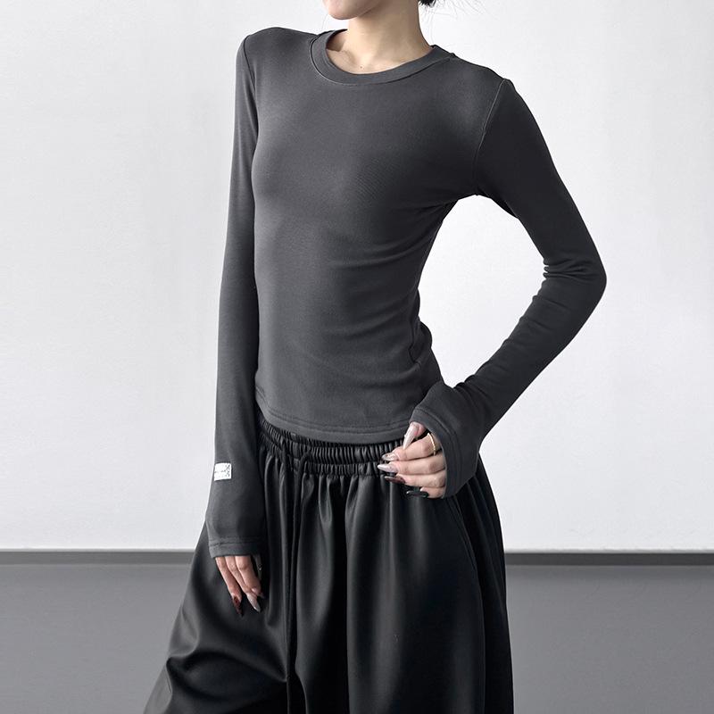 Women s Army Green Slim Fit Round Neck Pullover - Winter 2025 Chic Base Layer Top XL темно-серого