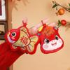 Lucky Plush Pony Pendant Mascot Dolls Embroidery Chinese Zodiac Horse Keychain Cute Cartoon New Year Decorations Home Decoration