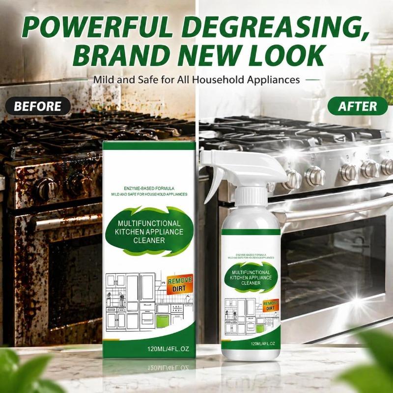 Multifunctional Kitchen Appliance Cleaner 120ml, All Purpose Degreaser, Electrolyzed Ion Kitchen Cleaner Spray for Oven, Stove Top, Stainless Steel