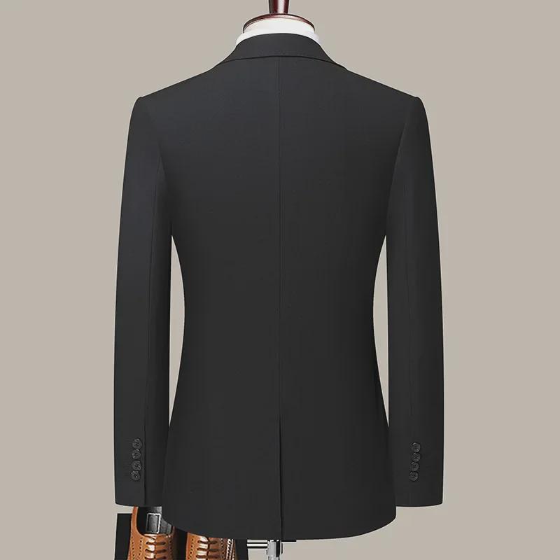 2024 Herren Schwarzer Formaler Anzug: High-End Zweiteiler Business-Outfit mit einem Knopf für Herren.