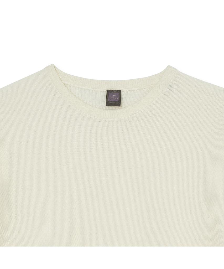 IOLO Wool Textured Crew Neck_Ivory