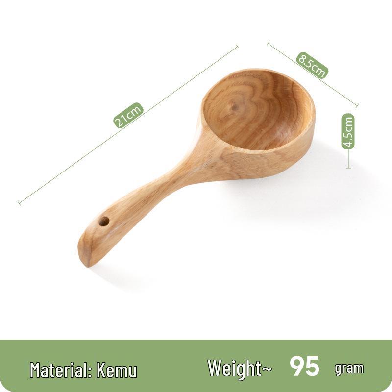 

Japanese Snail Rice Noodle Eating Spoon: Creative Large Wooden Soup Spoon for Mukbang