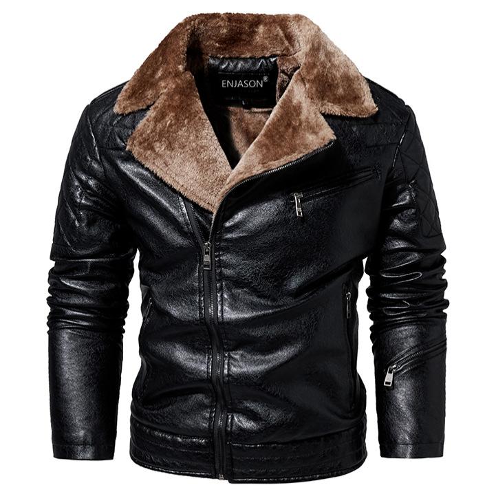 Outono e inverno dos homens de alta qualidade casaco jaqueta de couro estilo motocicleta masculino negócios jaquetas casuais para homens casaco quente