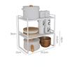 2Pack Cabinet Shelf Organizer Storage Rack Stackable Spice Rack Kitchen Space Saving Double-Layer Shelf  Under Sink Storage Rack