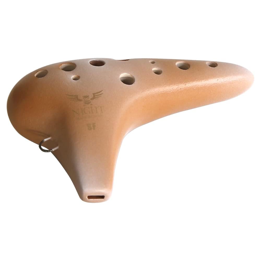 NIGHT Ocarina Soprano F Key Pale Brown Musical Instrument with Traditional Design and High-Quality Sound