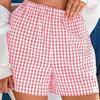 Women's Vintage Plaid Loose Casual High Waist Wide-Leg Shorts