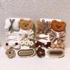 9Pcs/Set Korean Hair Clip Cute Plush Bear Knitting Hair Clips For Girls Bow Flower Hairpins Barrettes Kids Baby Hair Accessories