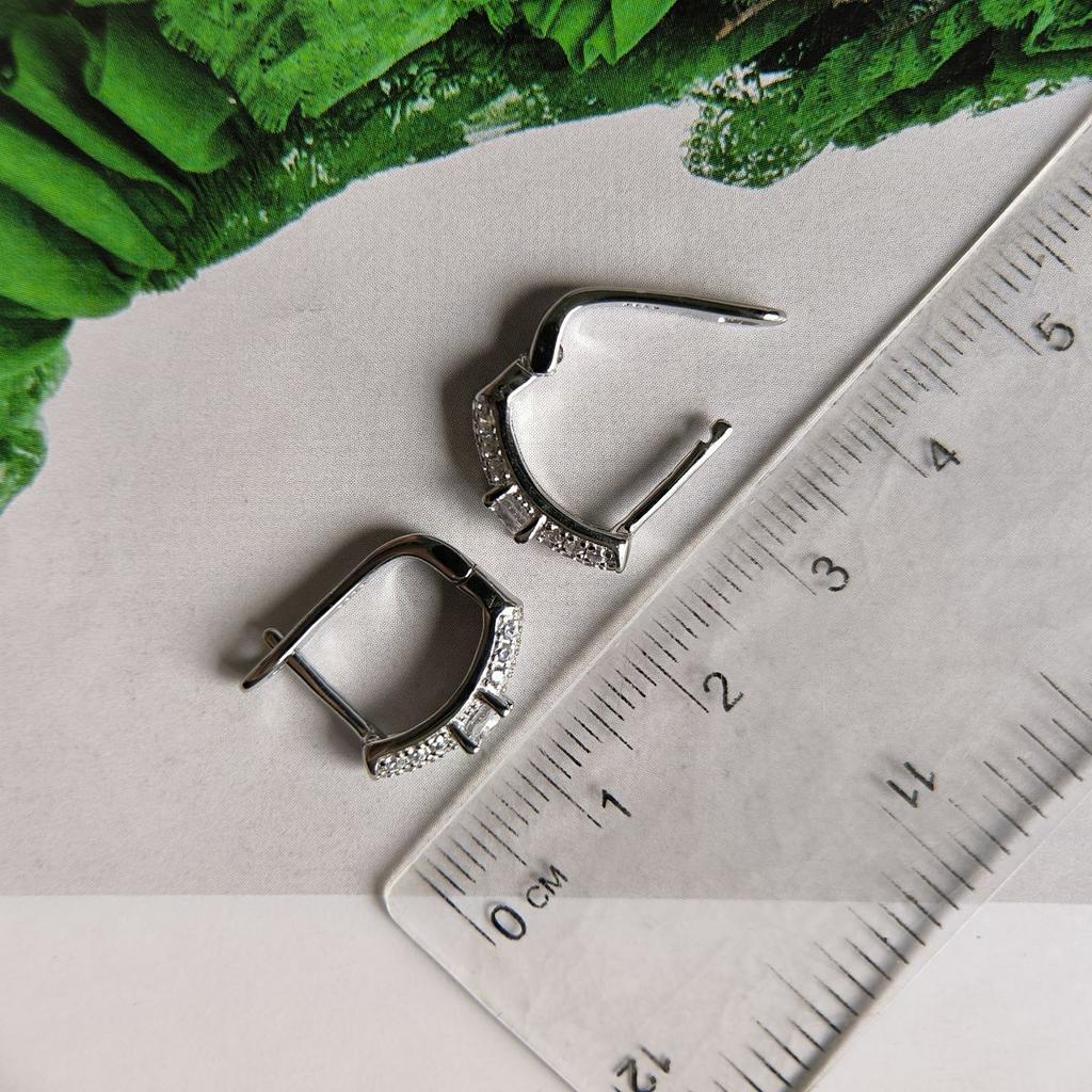 Серебряные серьги с фианитами (2187189)