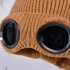 Hat Women Winter Windproof Glasses Pullover Knitted Hat Men Ski Fleece Warm Wool Hat Skullies Beanies Sleeve Cap