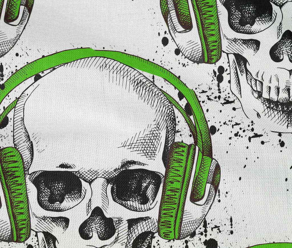 oneOone Cotton Flex Green Fabric Skull Craft Projects Decor Fabric Printed By The Yard 40 Inch
