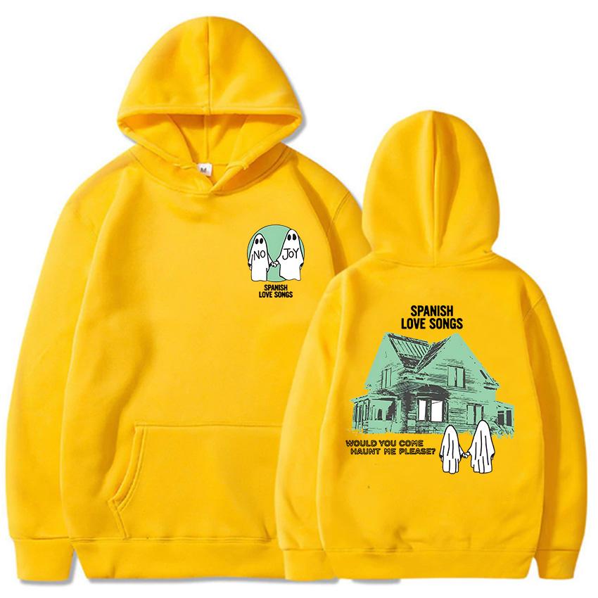 Ghost Cartoon Graphic Hoodies No Joy Spanish Love Songs Sweatshirts Ropa Mujer Sudaderas Kawaii Women Men Clothes Casual Hoodie