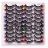 20 Pairs Of Colored False Eyelashes ,Magnifying The Eyes ,Thick And Curly Cross Eyelashes