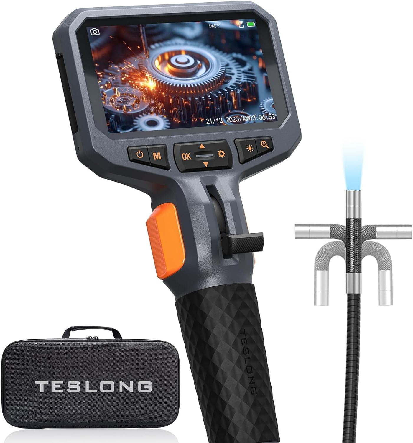 

Teslong Movable Tip IPS LCD Monitor Endoscope 1080P Megapixel Industrial 32GB SD Digital LED Inspection Industrial Scope Camera for Precision Home