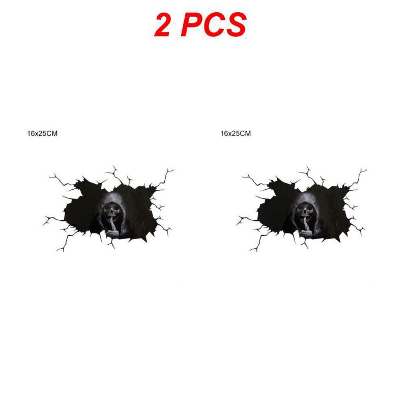 

2~5 шт. Хэллоуин ужас череп наклейка на стекло автомобиля ужас голова призрака заднее стекло демон наклейки украшение экстерьера автомобиля