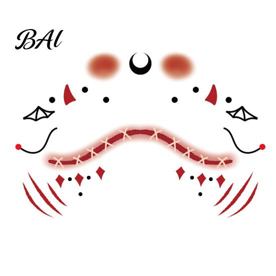 Funny Face Tattoos Halloween Tattoo Stickers, Waterproof Scary Makeup Decals for Party, Cosmetic Grade Ink Temporary Wound Scar Body Art Kids