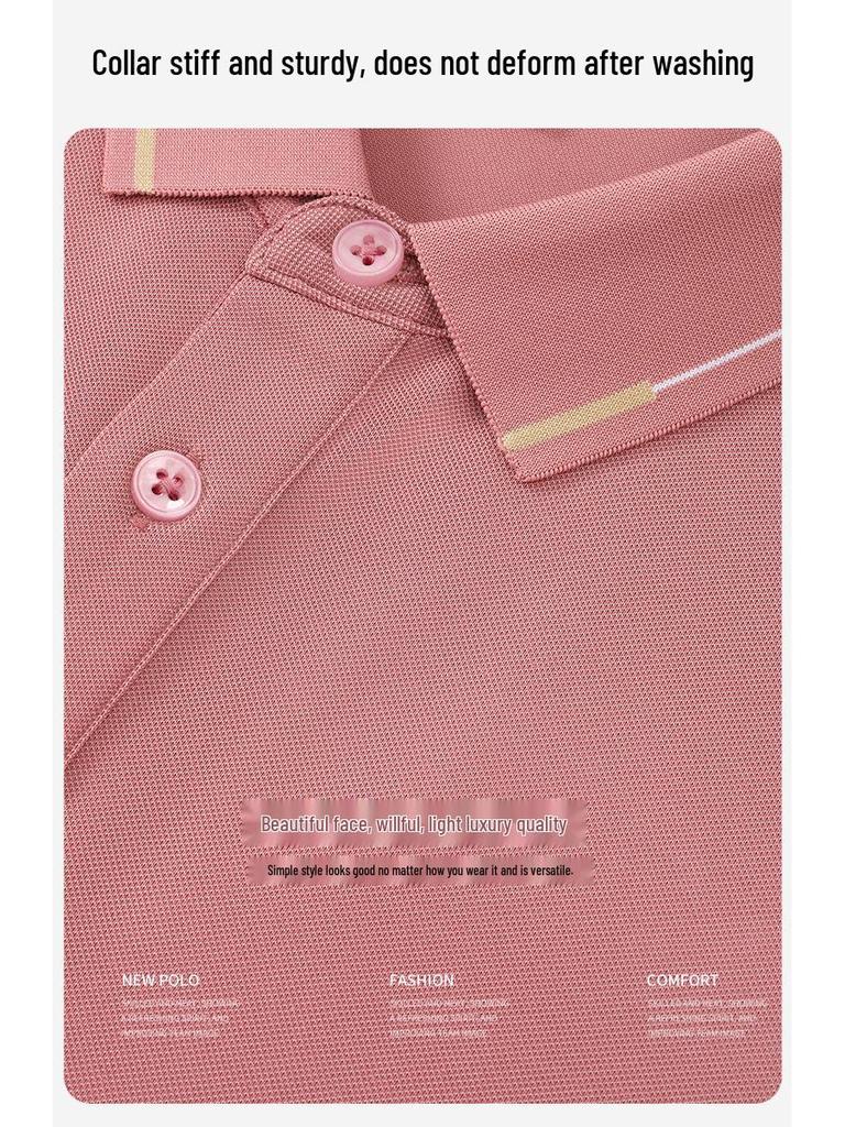 Unisex Summer Breathable Short Sleeve Polo Shirt with Turn-Down Collar for Corporate Group Customization