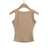 2024 Spring/Summer U-Neck Slim Fit Sleeveless Tank Top: Women's Solid Color Bodycon Camisole