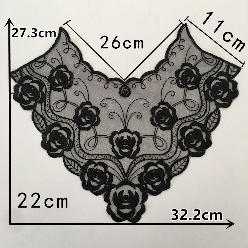 Black And White Organza Embroidery Collar Lace Mesh Lace Diy Sewing Decoration With Clothing Accessories