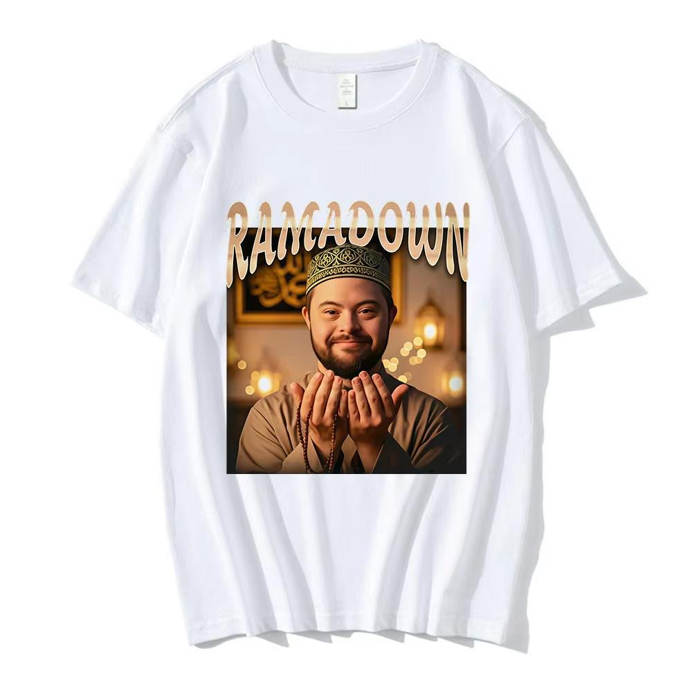 RAMADOWN MEME Funny Graphic Tshirts Men Clothing Fashion Humor Short Sleeves T Shirts Harajuku Cotton Casual Oversized Tshirt
